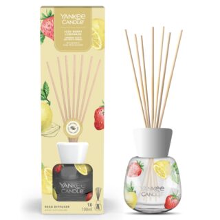 Diffusore a bastoncini Yankee Candle 100 ml con fragranza Iced Berry Lemonade: profumo fruttato e agrumato per ambienti interni. Flacone in vetro,...