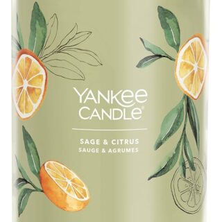 Candela profumata Yankee Candle Sage & Citrus in giara grande Signature da 567 g. Fragranza a base di salvia e agrumi con note di lavanda, due...