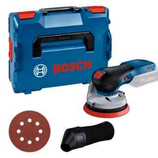 Levigatrice rotoorbitale cordless Bosch GEX 18V-125 PRO: platorello Ø125 mm, motore brushless e preselezione giri per finiture su superfici medie....