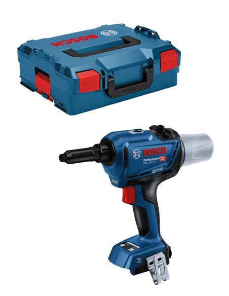 BOSCH RIVETTATRICE A BATTERIA GRG 18V-16C Rivettatrice a batteria professionale Bosch GRG 18V-16 C: potenza paragonabile a una macchina pneumatica per rivetti Ø 3,0-6,4 mm. Corpo solo in...