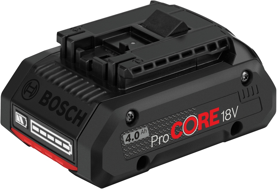 BOSCH BATTERIA PROCORE 18V Batteria professionale Li-ion 18 V 4,0 Ah ProCORE, formato compatto e tecnologia COOLPACK 2.0 per migliore dissipazione del calore. Indicatore LED a...