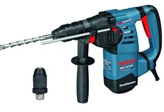 Martello perforatore elettrico Bosch GBH 3-28 DFR 800 W con sistema DFR per cambio rapido tra mandrino SDS-Plus e mandrino autoserrante 13 mm. Ideale...