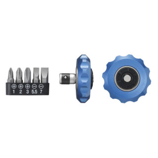 Porta inserti a cricchetto reversibile 72 denti con attacco 1/4" e 5 inserti inclusi. Progettato per avvitare e svitare in spazi ristretti con...