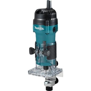 Rifilatore compatto per lavori leggeri su legno e laminati: motore 530 W, 32.000 g/min, collet 6 mm. Progettato per uso con una mano e controllo...