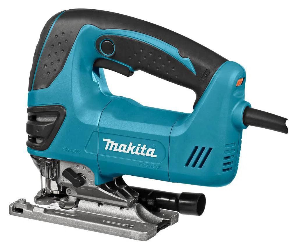 MAKITA SEGHETTO ALTERNATIVO 720W 135mm Seghetto alternativo elettrico Makita 4350FCTJ da 720 W con impugnatura top-handle, movimento pendolare regolabile e cambio lama senza attrezzi....