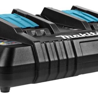 Caricabatterie rapido a due posti per batterie Li-ion Makita LXT 14,4/18 V. Permette di ricaricare simultaneamente due pacchi batteria con gestione...