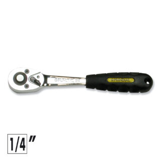 Cricchetto 1/4" professionale in acciaio chrom-vanadium, con meccanismo reversibile, sgancio rapido e passo a 72 denti. Ideale per lavori di...