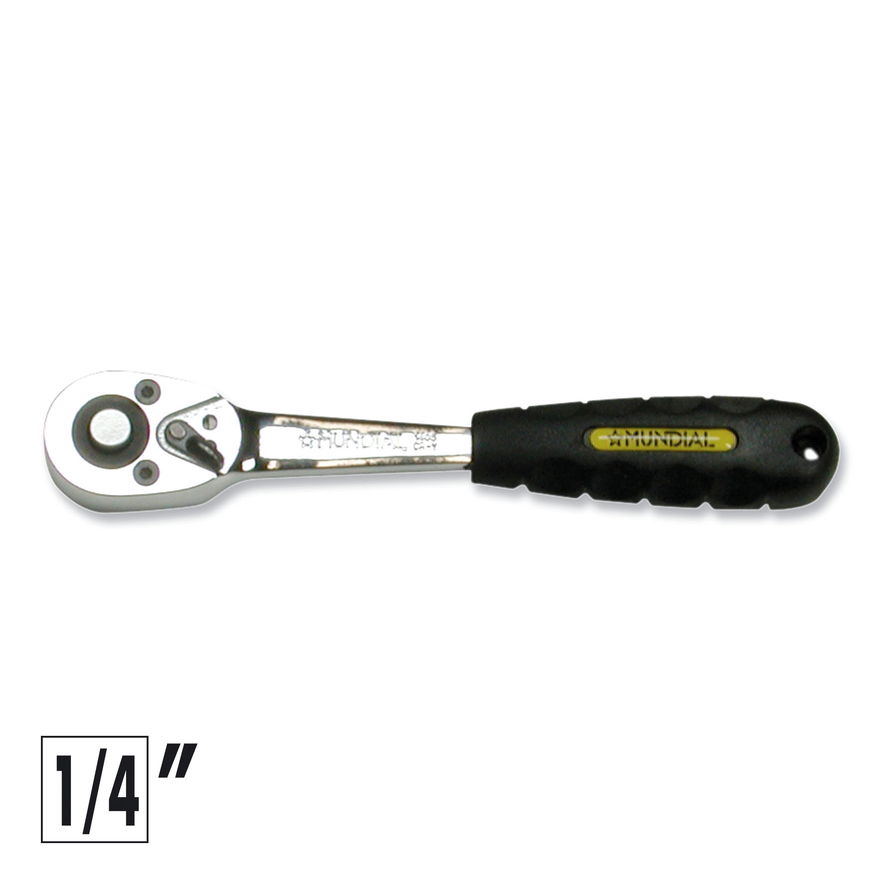 MUNDIAL CRICCHETTO REVERSIBILE 1/4" 1405B Cricchetto 1/4" professionale in acciaio chrom-vanadium, con meccanismo reversibile, sgancio rapido e passo a 72 denti. Ideale per lavori di...