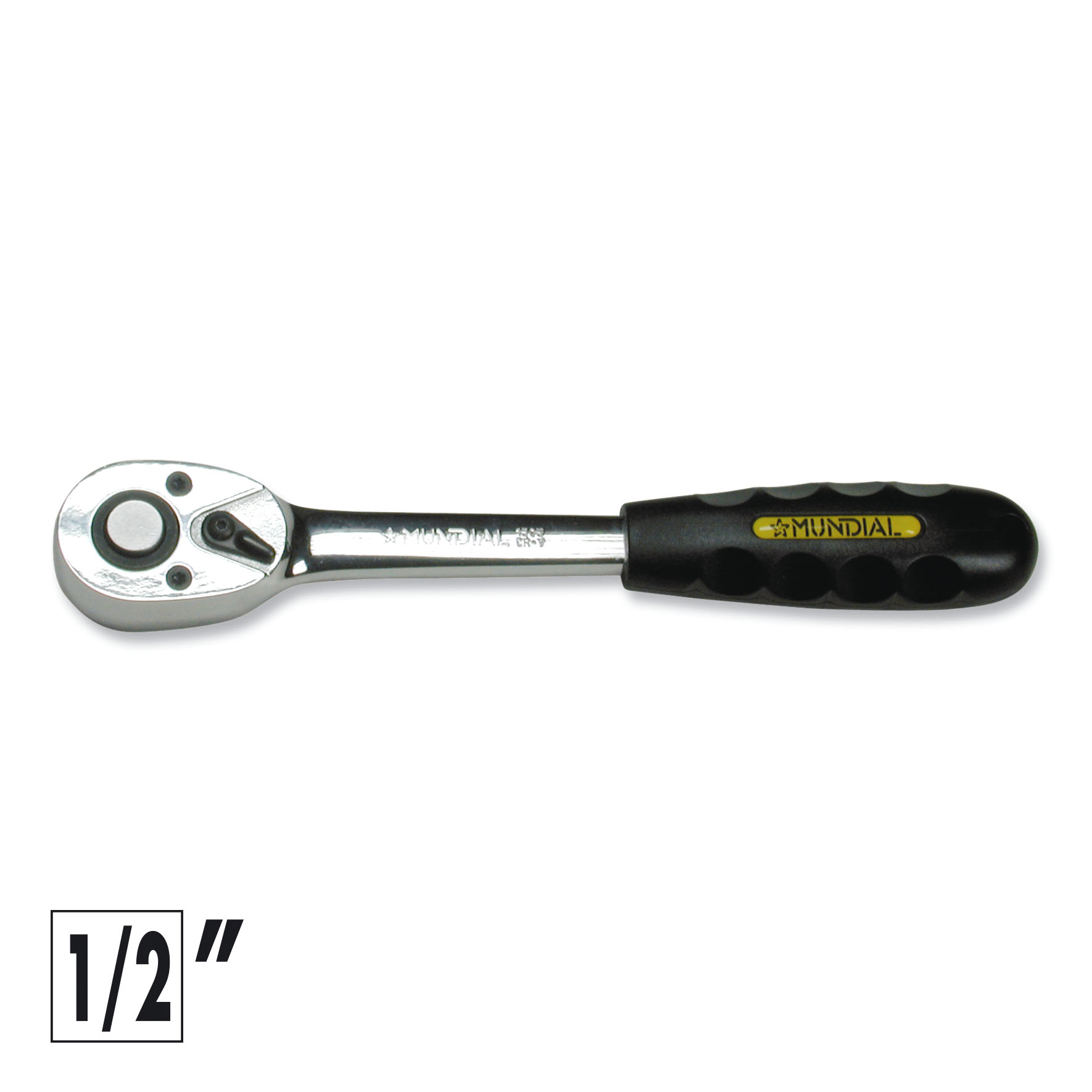 MUNDIAL CRICCHETTO REVERSIBILE 1/2 1505B Cricchetto reversibile 1/2" con sgancio rapido in acciaio chrome-vanadium e finitura cromata. Progettato per uso professionale e hobbistico con...
