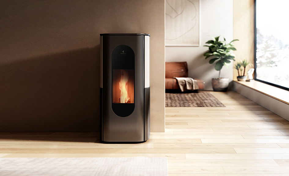 AICO SPA STUFA A PELLET HOOP 9 Stufa a pellet ermetica da 4,2-8,4 kW con top in ghisa, braciere autopulente Smart Firepot e controllo remoto tramite elettronica Smart Tech. Ideale...