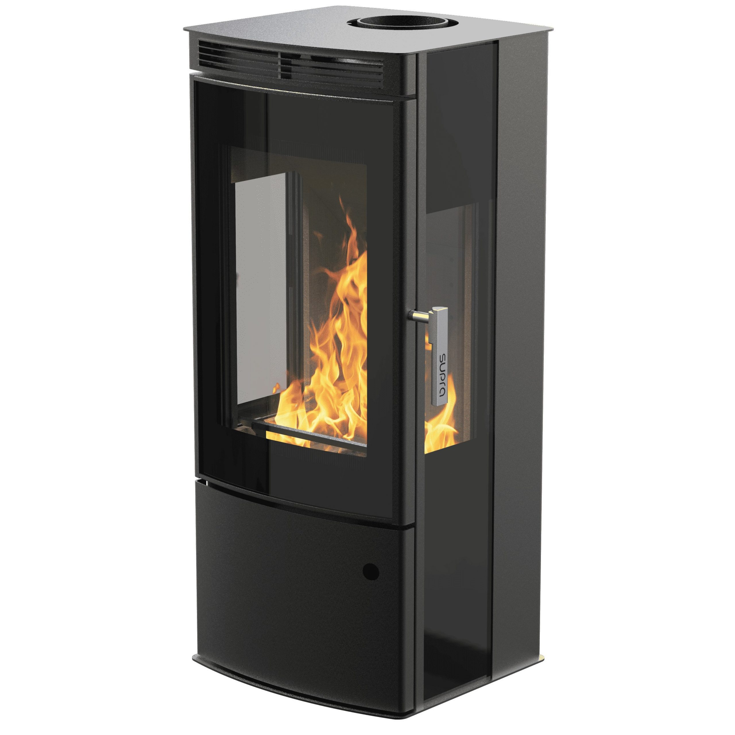 STUFA A LEGNA ANAYA TRI- VISION SUPRA Stufa a legna verticale con vetro su tre lati per una vista del fuoco panoramica. Stagna, doppia combustione e isolamento in vermiculite per...
