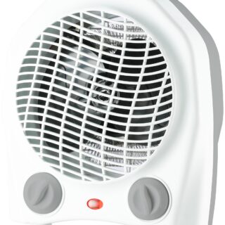 Termoventilatore elettrico compatto con 3 modalità (aria fredda, 1000 W, 2000 W), termostato regolabile e protezione antisurriscaldamento. Ideale per...