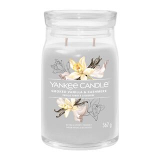 Candela profumata Yankee Candle Signature Medium da 368 g con fragranza Smoked Vanilla & Cashmere. Giara ridisegnata, doppio stoppino e miscela di...